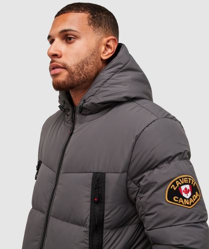 Gri Alessandro Zavetti Talvino 2.0 Uzun çizgi şişme Ceket