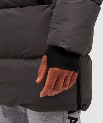 Gri Alessandro Zavetti Talvino 2.0 Uzun çizgi şişme Ceket