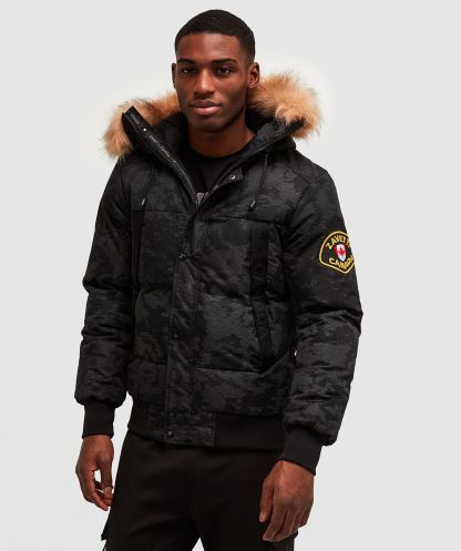 Simsiyah Alessandro Zavetti Aylmer Yansıtıcı Kirpi Kürk Kapşonlu Bomber Ceket