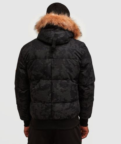 Simsiyah Alessandro Zavetti Aylmer Yansıtıcı Kirpi Kürk Kapşonlu Bomber Ceket