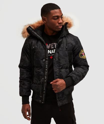 Simsiyah Alessandro Zavetti Aylmer Yansıtıcı Kirpi Kürk Kapşonlu Bomber Ceket