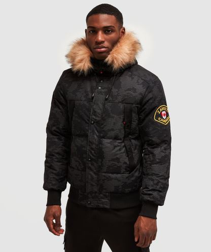 Simsiyah Alessandro Zavetti Aylmer Yansıtıcı Kirpi Kürk Kapşonlu Bomber Ceket