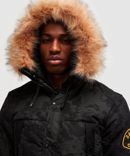 Simsiyah Alessandro Zavetti Aylmer Yansıtıcı Kirpi Kürk Kapşonlu Bomber Ceket