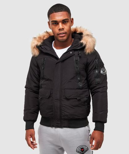 Siyah Carrick Kirpi Bomber Ceket Alessandro Zavetti