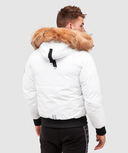 Abelli 2.0 Kapüşonlu Bomber Ceket Beyaz Alessandro Zavetti