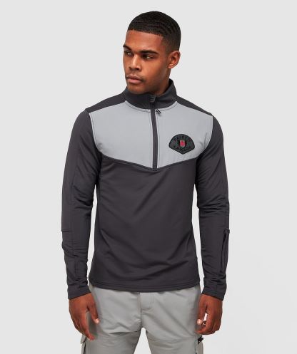 Rivelini çeyrek Fermuarlı Tişört Alessandro Zavetti Asfalt