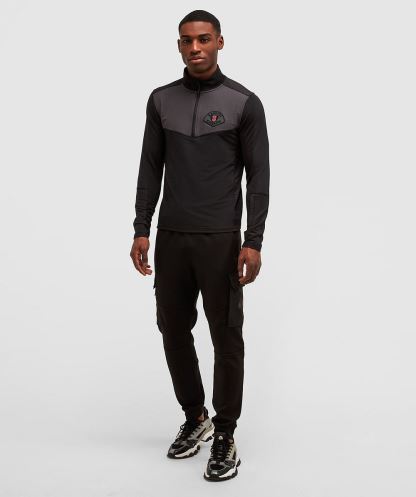 Rivelini çeyrek Fermuarlı Tişört Alessandro Zavetti Asfalt