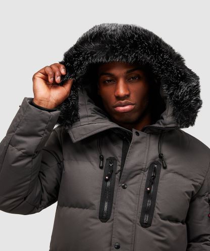 Alessandro Zavetti Gri Coderre Kirpi Parka Ceket