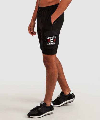 Alessandro Zavetti Ovello 2.0 Dokuma Kargo şort Siyah