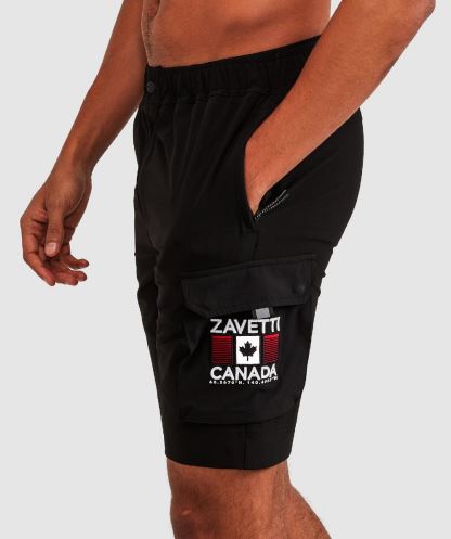 Alessandro Zavetti Ovello 2.0 Dokuma Kargo şort Siyah