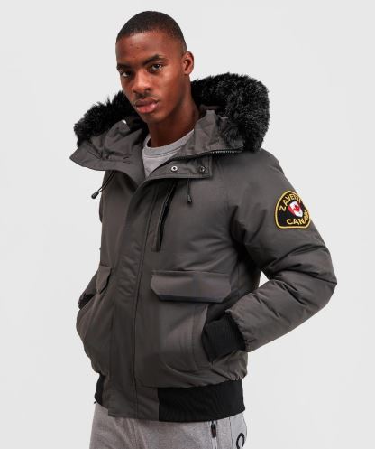 Abelli Tech Kürk Kapüşonlu Bomber Ceket Alessandro Zavetti Grey