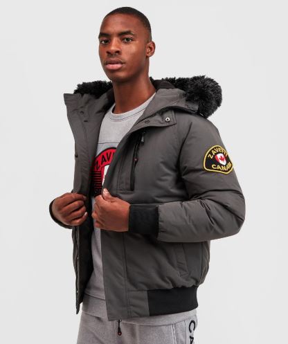 Abelli Tech Kürk Kapüşonlu Bomber Ceket Alessandro Zavetti Grey