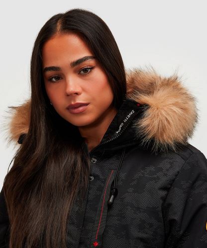 Gabellia Camo Reflektif Bomber Ceket Kadın Siyah Alessandro Zavetti