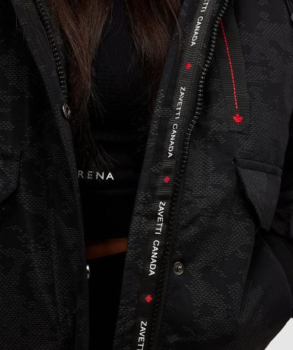 Gabellia Camo Reflektif Bomber Ceket Kadın Siyah Alessandro Zavetti