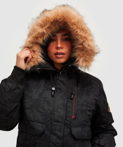 Gabellia Camo Reflektif Bomber Ceket Kadın Siyah Alessandro Zavetti