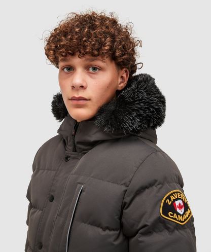 Junior Oshawa 3.0 Kirpi Parka Ceket Siyah Alessandro Zavetti
